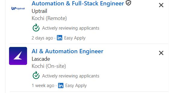 AI Automation with n8n & Make.com internship jobs in Kozhikode