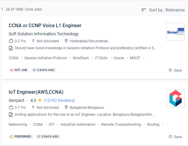 CCNA internship jobs in Kozhikode